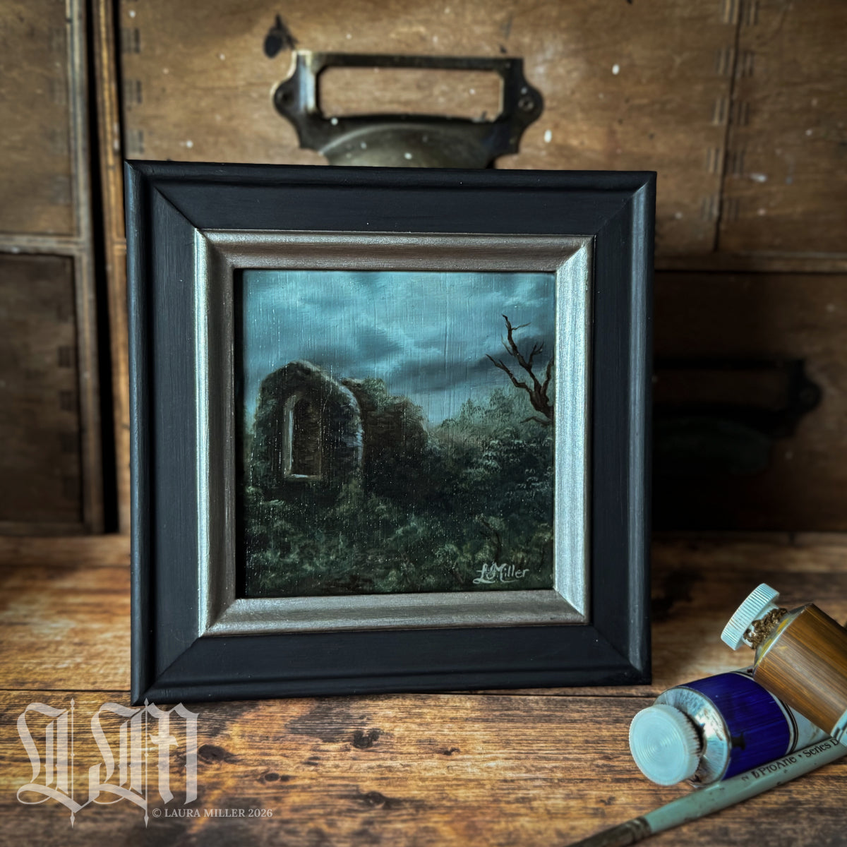 "Overgrown Ruins" -  Framed Original Oil Painting